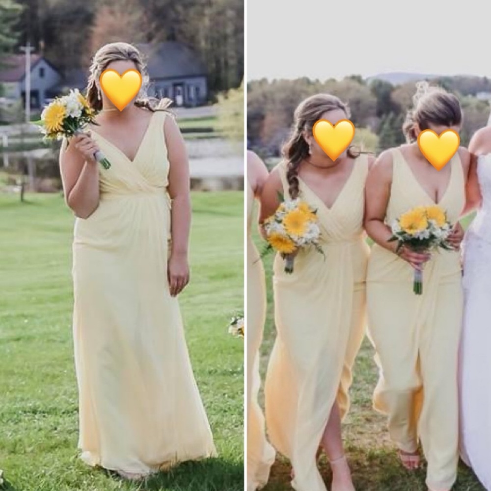 David’s Bridal | Yellow Bridesmaid Dress With Slit | Worn Once!